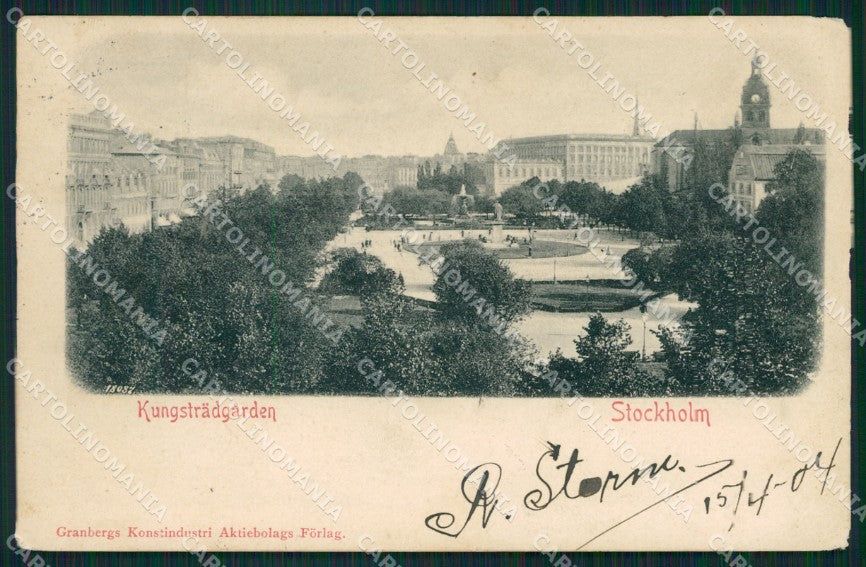 Svezia Sweden Stockholm Stamp CORNER CREASE postcard XC1141 – fronte