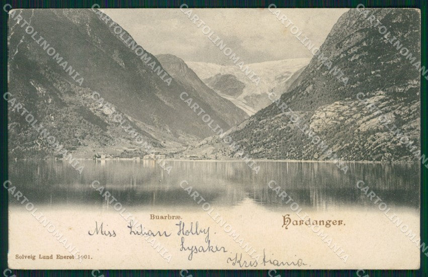 Norge Norway Hardanger Buarbrae Stamp Glacier postcard XC1147 – fronte