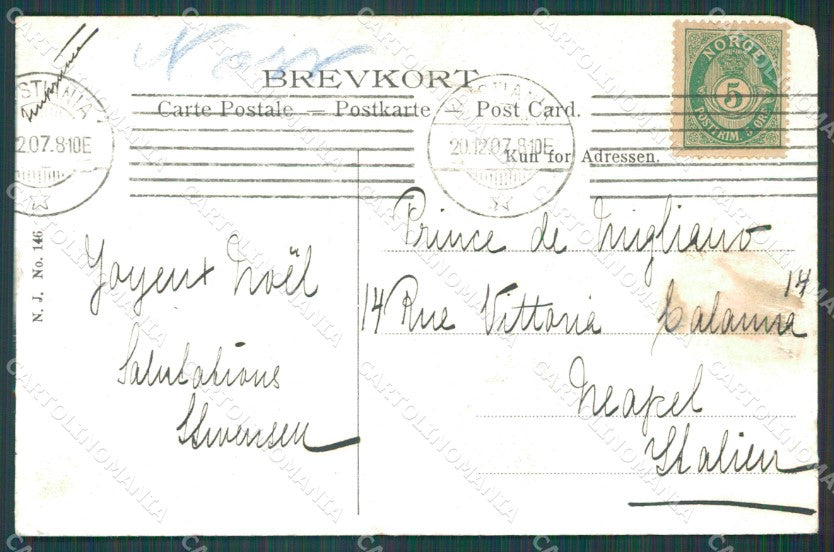 Norge Norway Oslo Frognerseteren Stamp ABRADED postcard XC1176 – retro