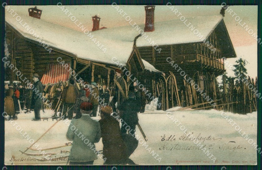 Norge Norway Oslo Christiania Stamp Lapp postcard XC1197 – fronte