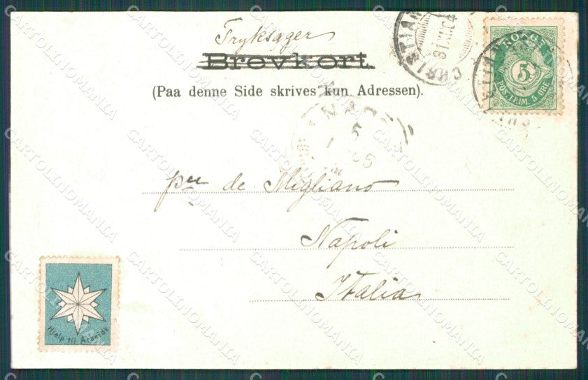 Norge Norway Oslo Christiania Stamp Lapp postcard XC1197 – retro