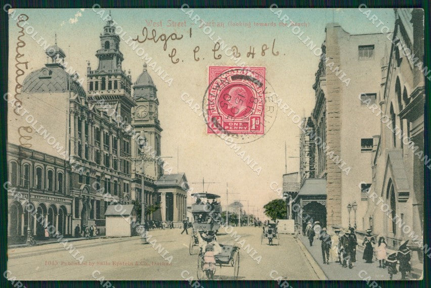 South Africa Durban Stamp ABRADED postcard XC1248 – fronte