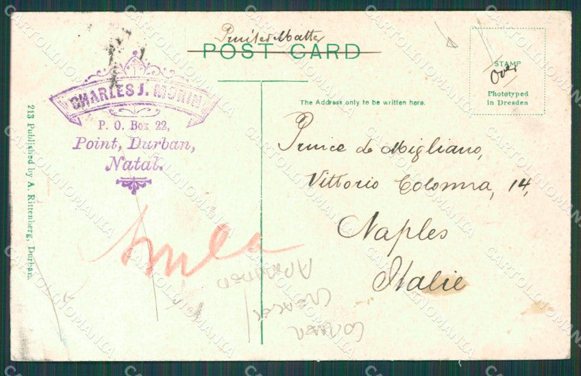 South Africa Durban Stamp ABRADED CORNER CREASES postcard XC1256 – retro