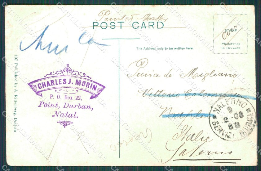 South Africa Durban Stamp CREASED postcard XC1259 – retro