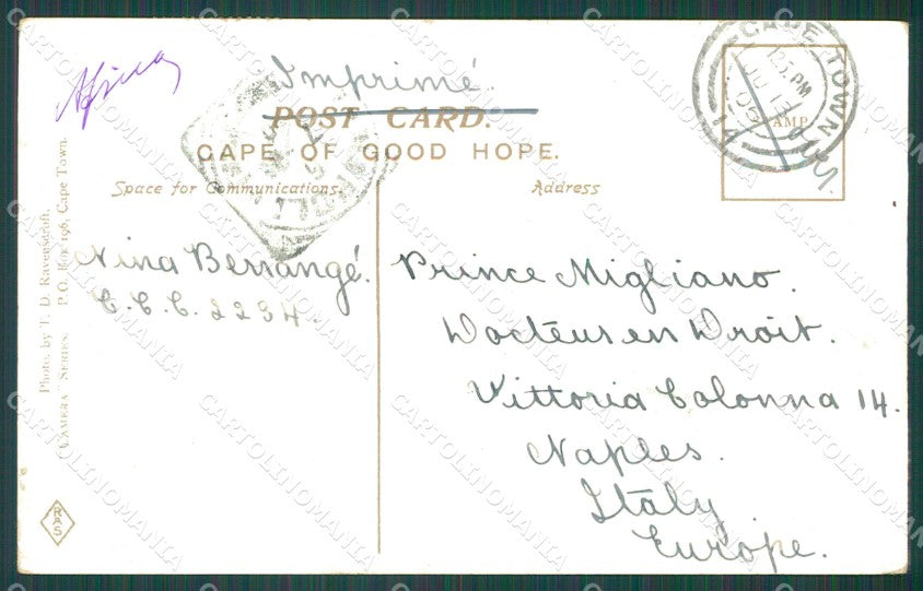 South Africa Cape Town Stamp postcard XC1272 – retro