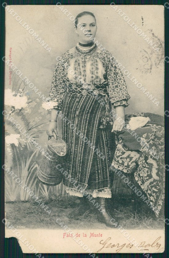 Romania Ethnic TEAR ABRADED postcard XC1646 – fronte
