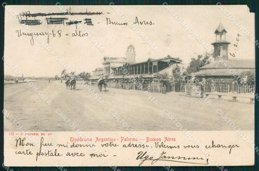 Argentina Buenos Aires Hipodromo ABRADED postcard XC1814 – fronte