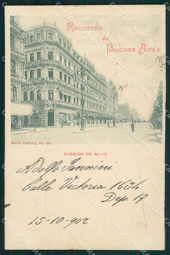 Argentina Buenos Aires Avenida de Mayo CREASE postcard XC1816 – fronte