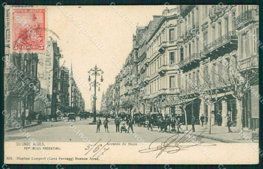 Argentina Buenos Aires Avenida de Mayo postcard XC1851 – fronte