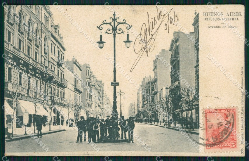 Argentina Buenos Aires Avenida de Mayo postcard XC1852 – fronte