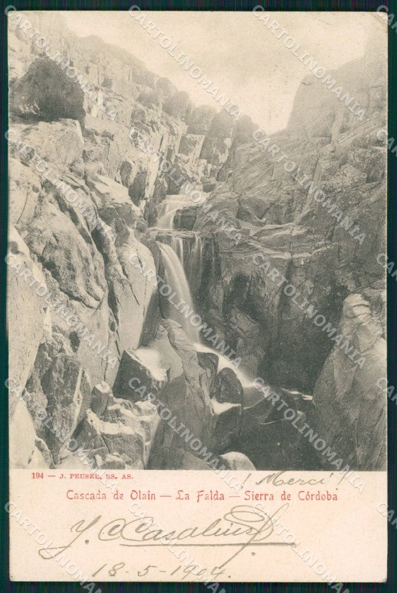 Argentina Sierra de Cordoba Cascada de Olain postcard XC1904 – fronte