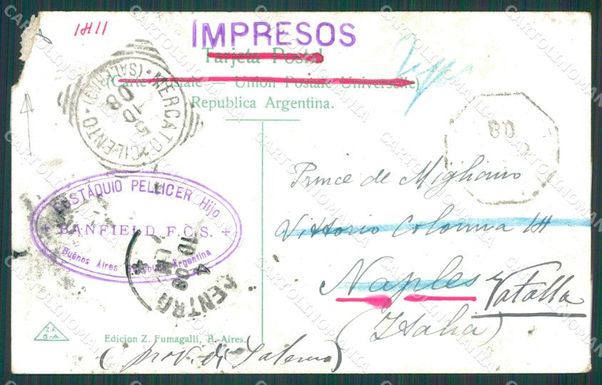 Argentina En Ancas Ethnic ABRADED postcard XC1911 – retro