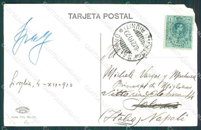 Spagna Espana Sevilla Andalucia CORNER CREASES ABRADED tarjeta postcard XC2124 – retro