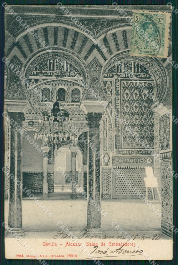 Spagna Espana Sevilla Andalucia CORNER CREASE tarjeta postal postcard XC2158 – fronte