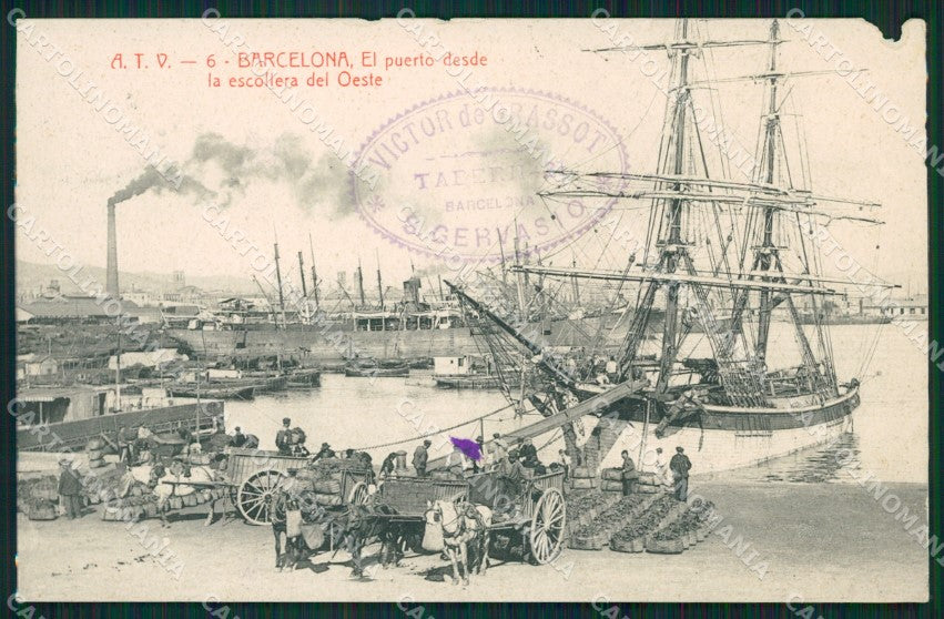 Spagna Espana Barcelona Cataluna ABRADED tarjeta postal postcard XC2450 – fronte