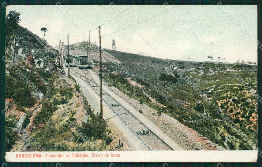 Spagna Espana Barcelona Cataluna Funicolar Tibidado tarjeta postcard XC2559 – fronte