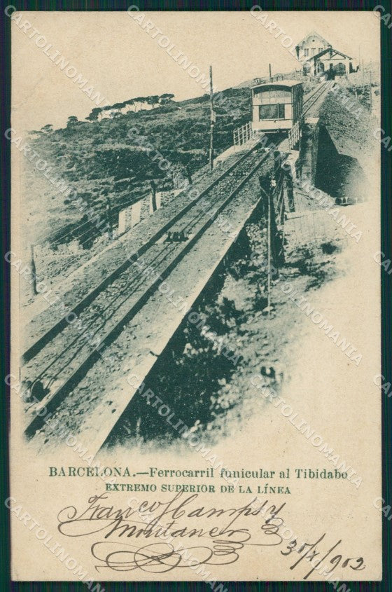 Spagna Espana Barcelona Cataluna Funicolar Tibidado tarjeta postcard XC2576 – fronte