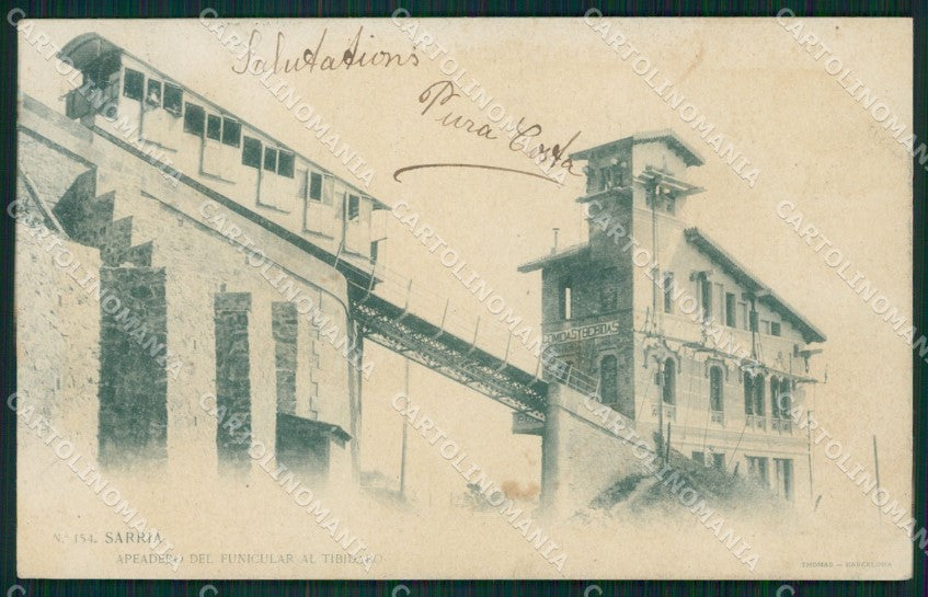 Spagna Espana Barcelona Cataluna Funicolar Tibidado tarjeta postcard XC2691 – fronte
