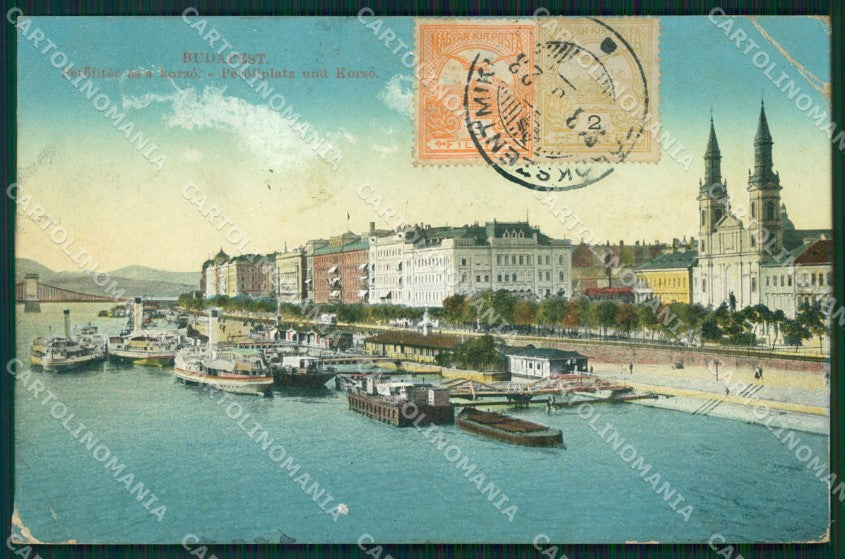 Hungary Ungheria Budapest CORNER CREASES postcard XC2872 – fronte