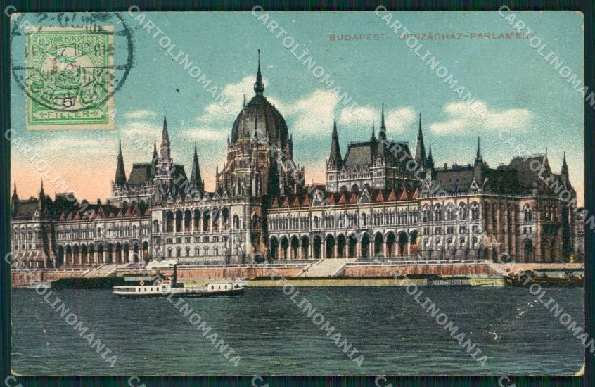 Hungary Ungheria Budapest CORNER CREASE postcard XC2873 – fronte