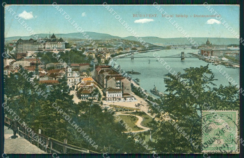 Hungary Ungheria Budapest CORNER CREASE postcard XC2883 – fronte