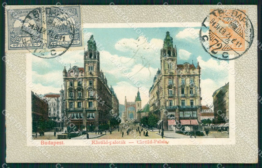 Hungary Ungheria Budapest Klotild Palotak postcard XC2884 – fronte