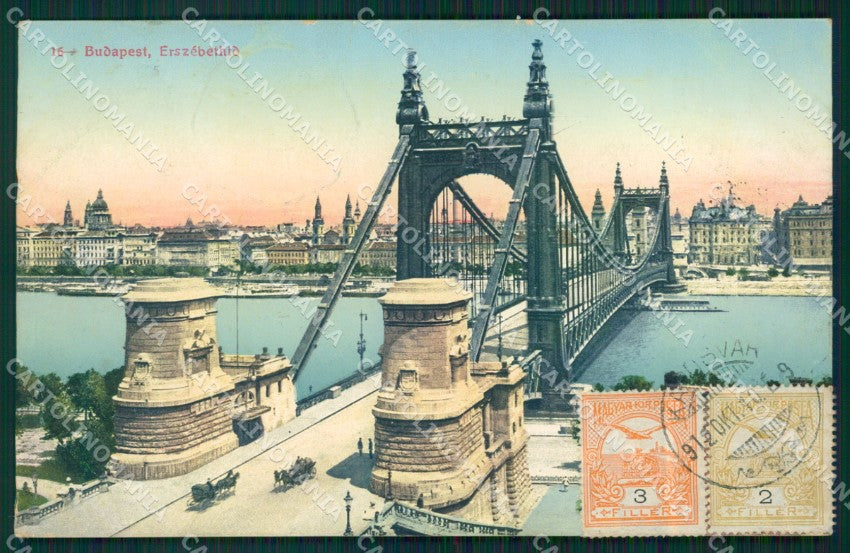 Hungary Ungheria Budapest Erzsebet hid postcard XC2900 – fronte
