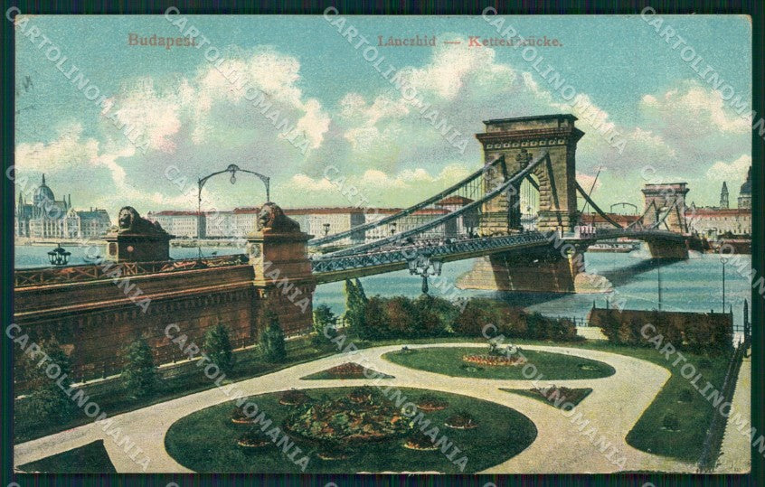 Hungary Ungheria Budapest Lanczhid postcard XC2912 – fronte