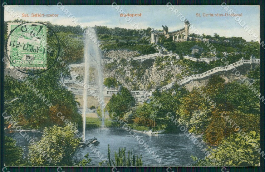 Hungary Ungheria Budapest Szt Gellert szobor CREASED postcard XC2928 – fronte