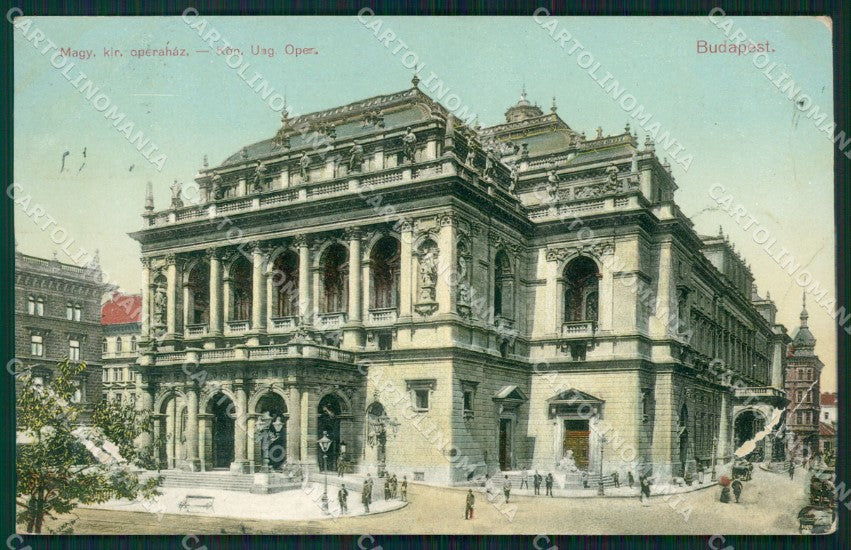 Hungary Ungheria Budapest Operahaz ABRADED CORNER CREASE postcard XC2934 – fronte