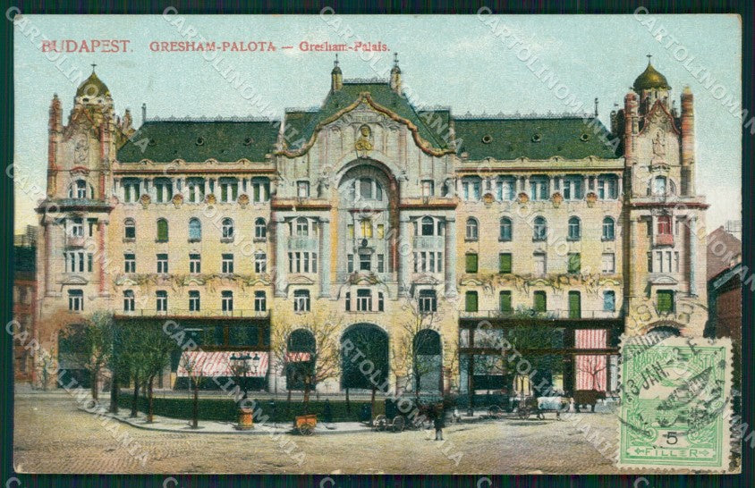 Hungary Ungheria Budapest Gresham Palota postcard XC3009 – fronte