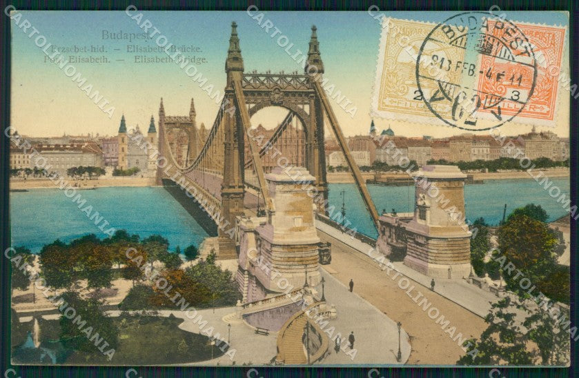Hungary Ungheria Budapest Erzsebet hid postcard XC3019 – fronte