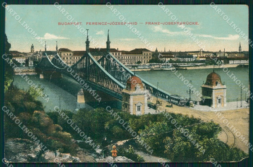 Hungary Ungheria Budapest Jozsef hid CREASED postcard XC3033 – fronte