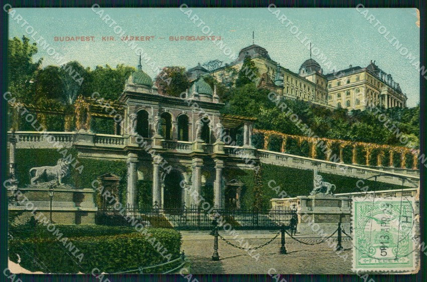 Hungary Ungheria Budapest ABRADED CORNER CREASE postcard XC3039 – fronte