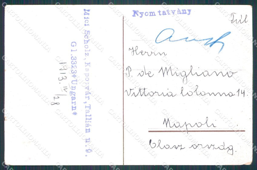 Hungary Ungheria Budapest ABRADED CORNER CREASE postcard XC3039 – retro