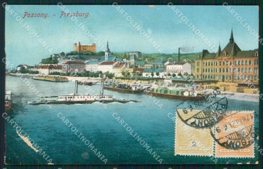 Slovacchia Bratislava Pozsony ABRADED postcard XC3192 – fronte