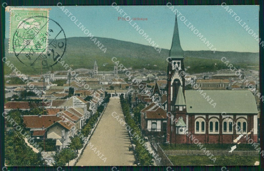 Hungary Ungheria Pecs ABRADED postcard XC3220 – fronte