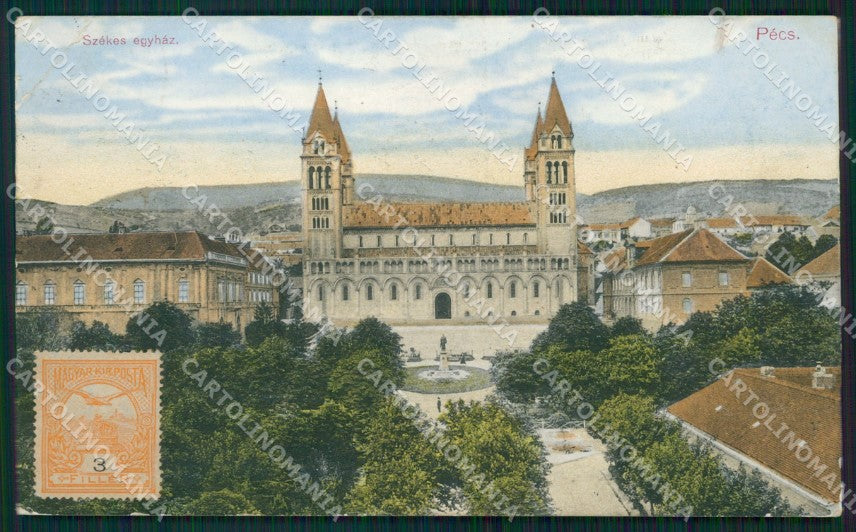 Hungary Ungheria Pecs CORNER CREASE postcard XC3234 – fronte