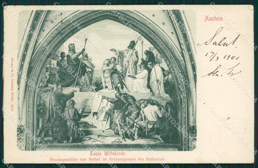 Deutschland Nordrhein Westfalen Aachen CREASED AK ansichtskarten XC6733 – fronte