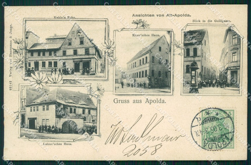 Deutschland Thuringen Apolda Gruss CORNER CREASE AK ansichtskarten XC6739 – fronte