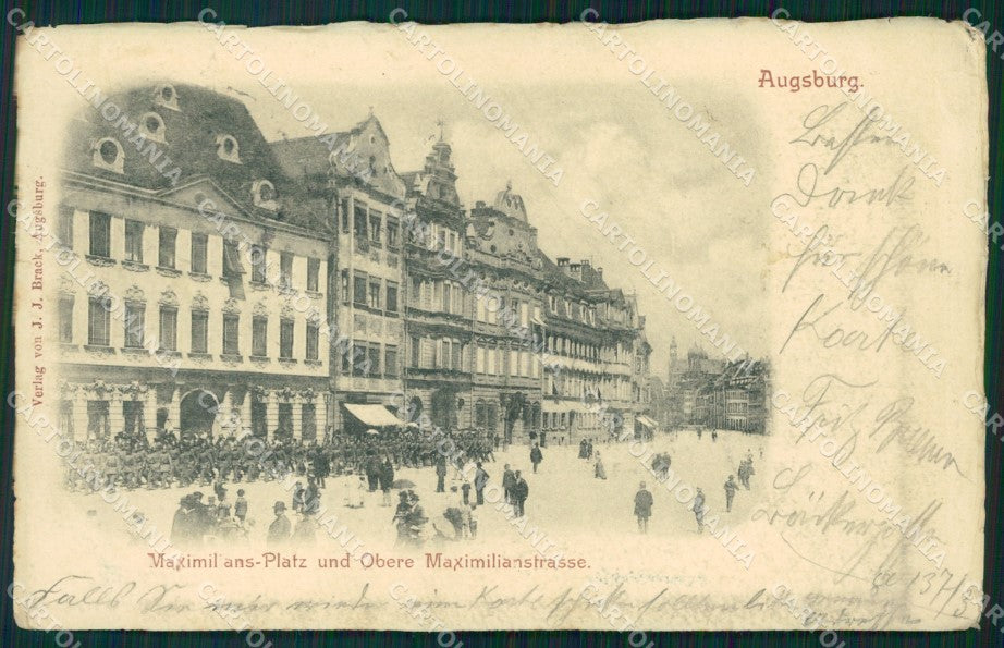 Deutschland Bayern Augsburg Maximilians Platz Soldiers AK ansichtskarten XC6742 – fronte