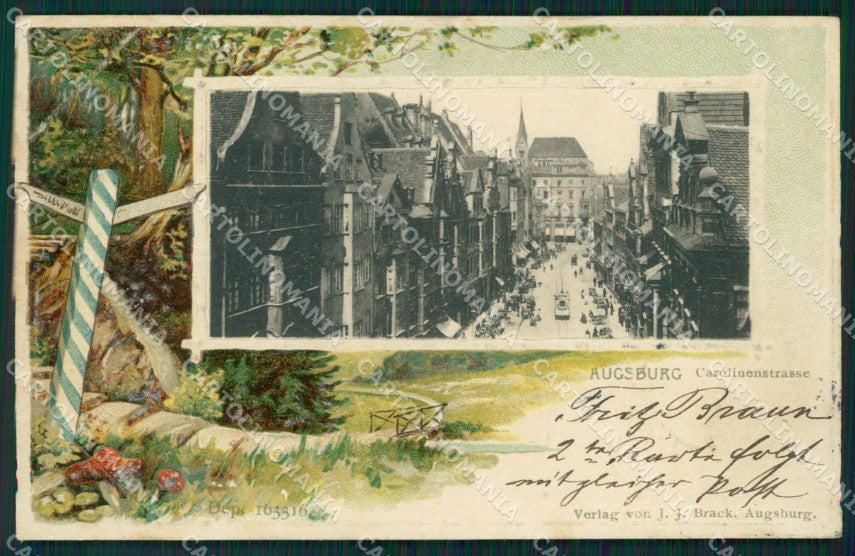Deutschland Bayern Augsburg Carolinestrasse AK ansichtskarten XC6744 – fronte