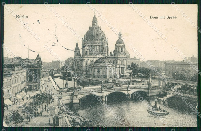 Deutschland Berlin Dom mit Spree CORNER CREASED AK ansichtskarten XC6871 – fronte