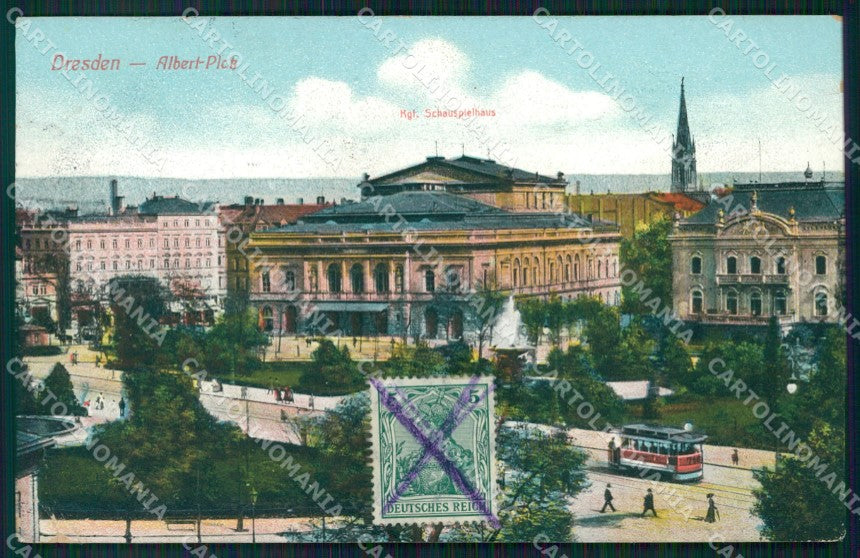 Deutschland Sachsen Dresden Albert Platz CORNER CREASED AK ansichtskarten XC7115 – fronte