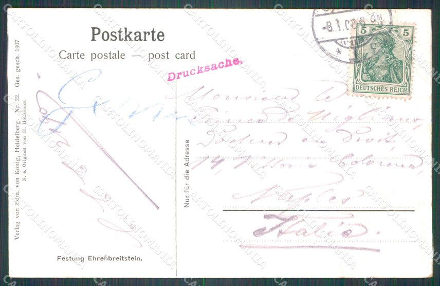 Deutschland Rheinland Pfalz Koblenz Festung Ehrenbreitstein AK XC7249 – retro