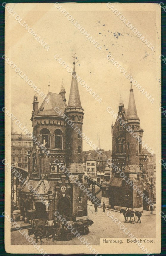 Deutschland Hamburg Bocksbrucke CORNER CREASED AK ansichtskarten XC7362 – fronte