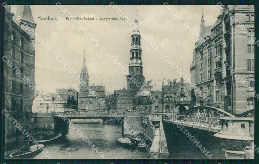 Deutschland Hamburg Jungfernbrucke CORNER CREASED AK ansichtskarten XC7377 – fronte