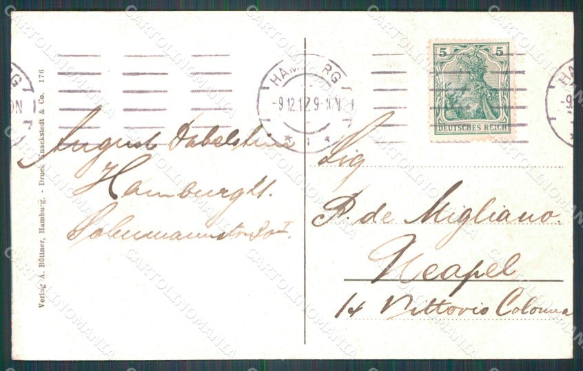 Deutschland Hamburg Jungfernbrucke CORNER CREASED AK ansichtskarten XC7377 – retro