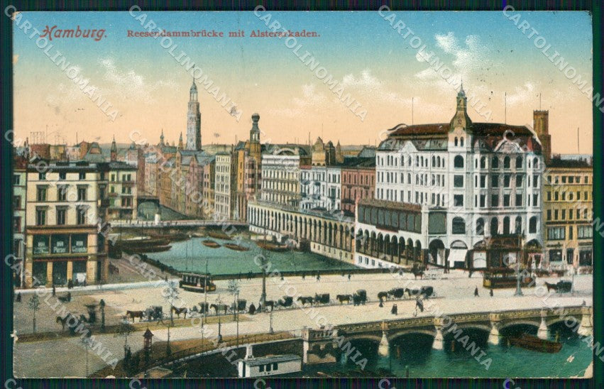 Deutschland Hamburg Reesendammbrucke CORNER CREASED AK ansichtskarten XC7387 – fronte