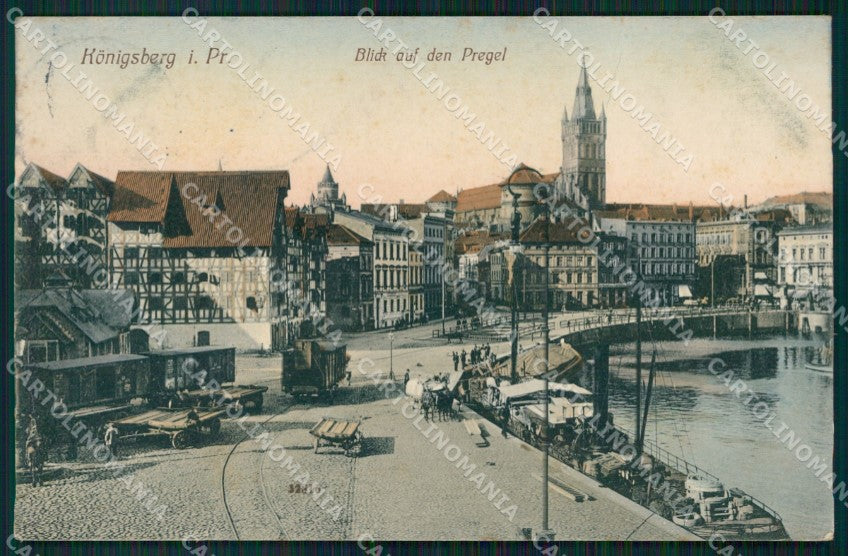 Russland Kaliningrad Konigsberg Pregel CREASED AK ansichtskarten XC7503 – fronte